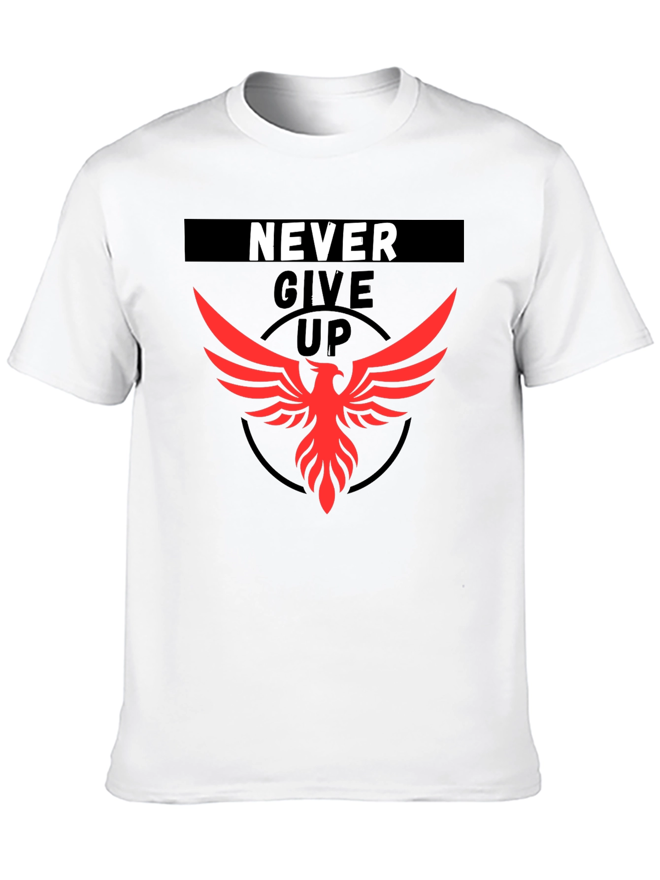 Never Give Up Phoenix Graphic Tee - Black