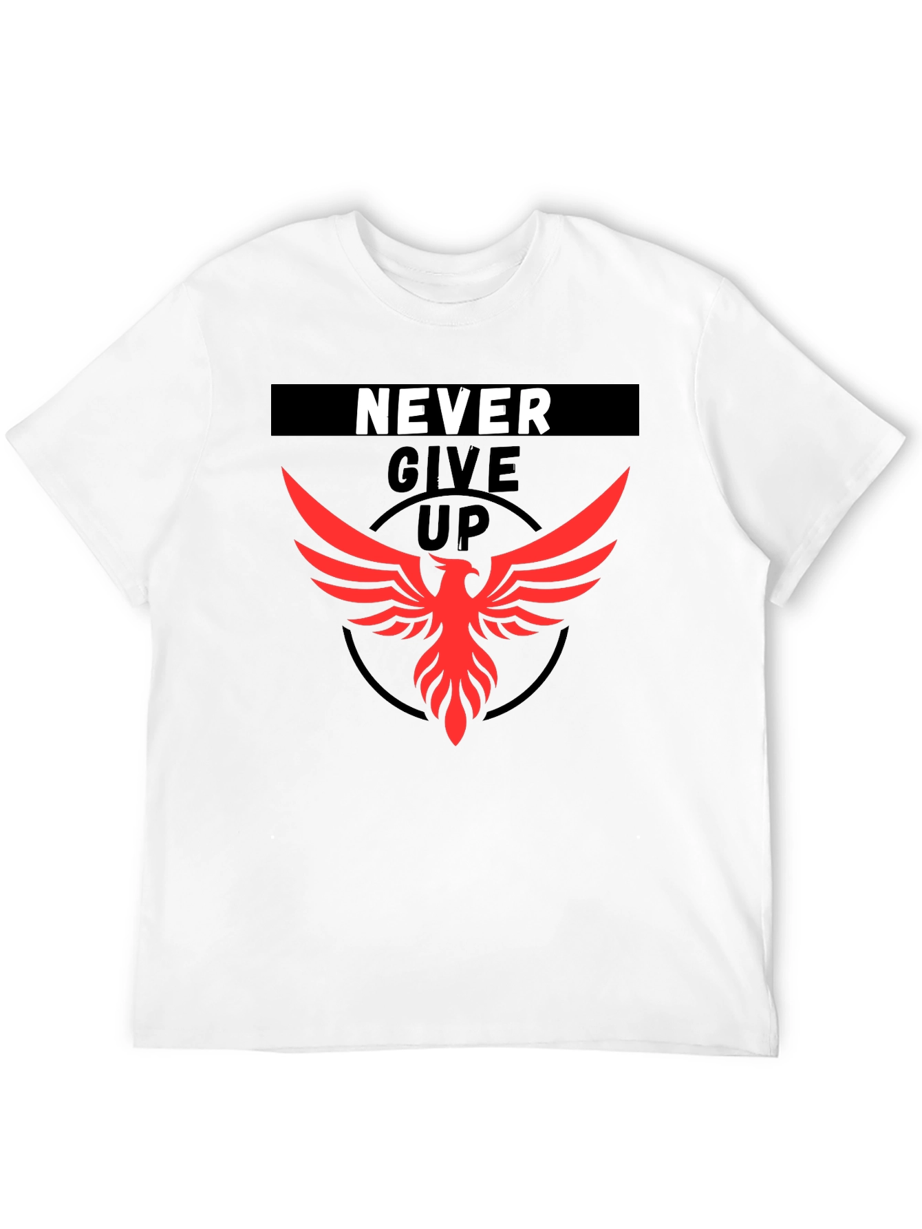 Never Give Up Phoenix Graphic Tee - Black