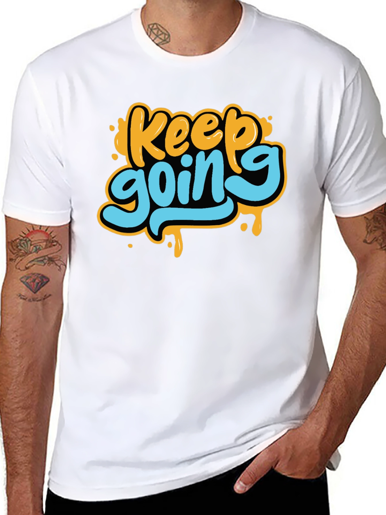 Keep Going Black Graphic T-Shirt
