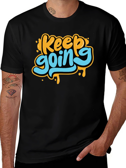 Keep Going Black Graphic T-Shirt