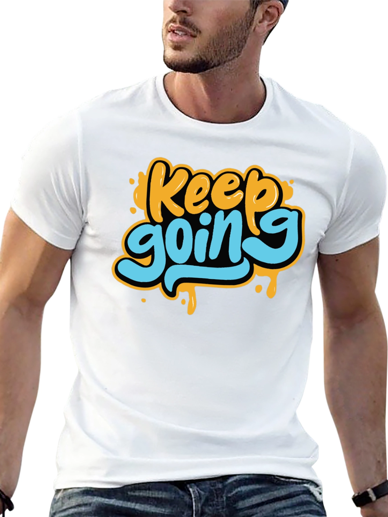 Keep Going Black Graphic T-Shirt