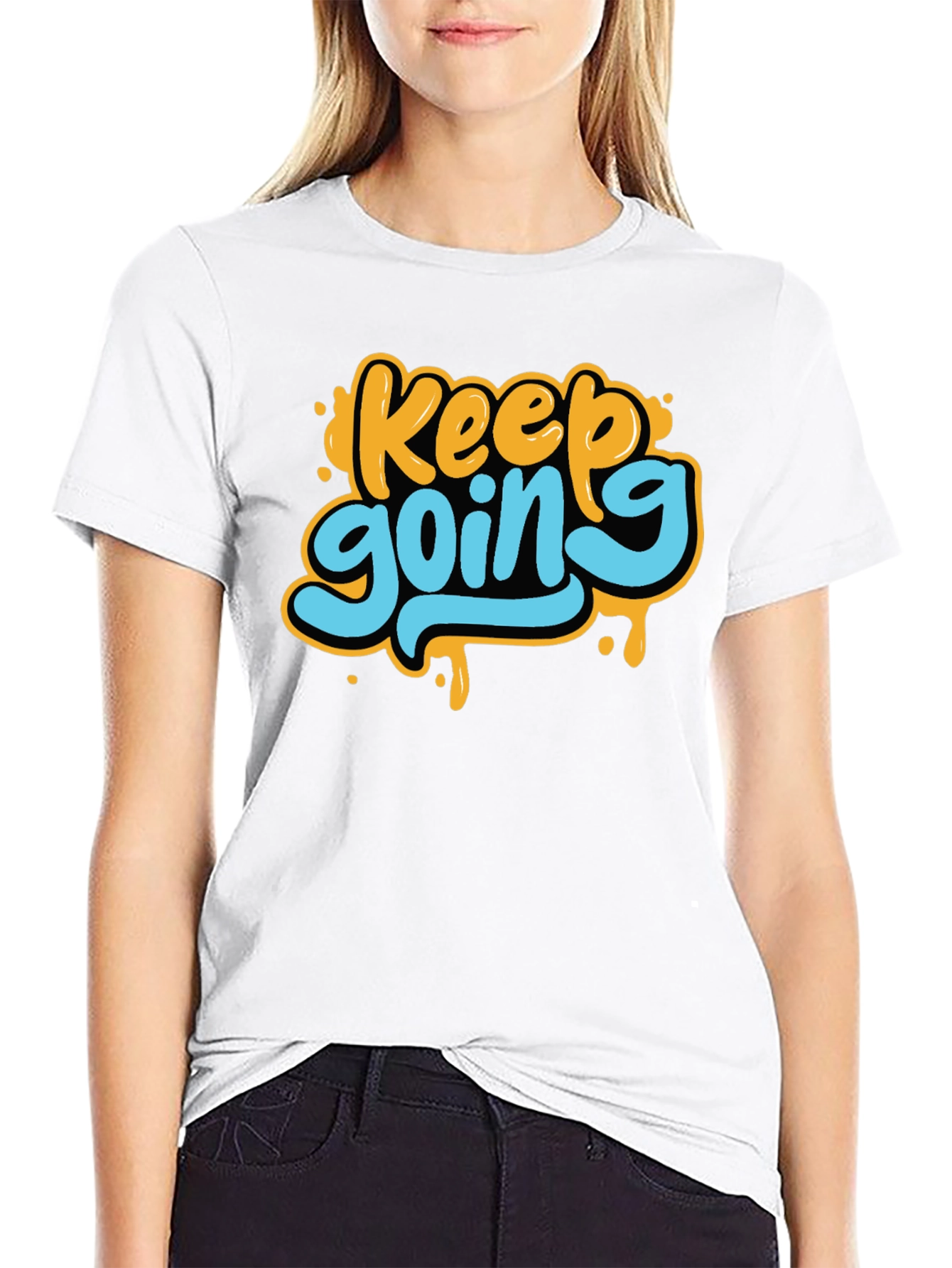 Keep Going Black Graphic T-Shirt