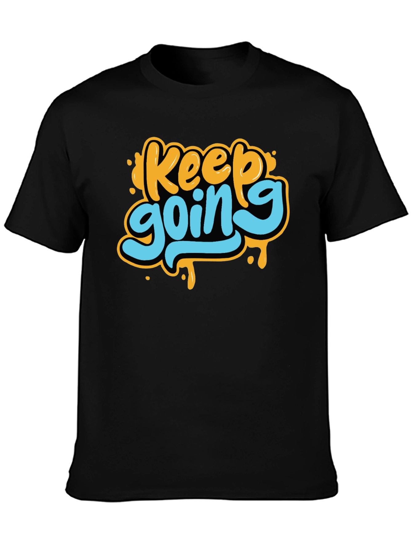 Keep Going Black Graphic T-Shirt