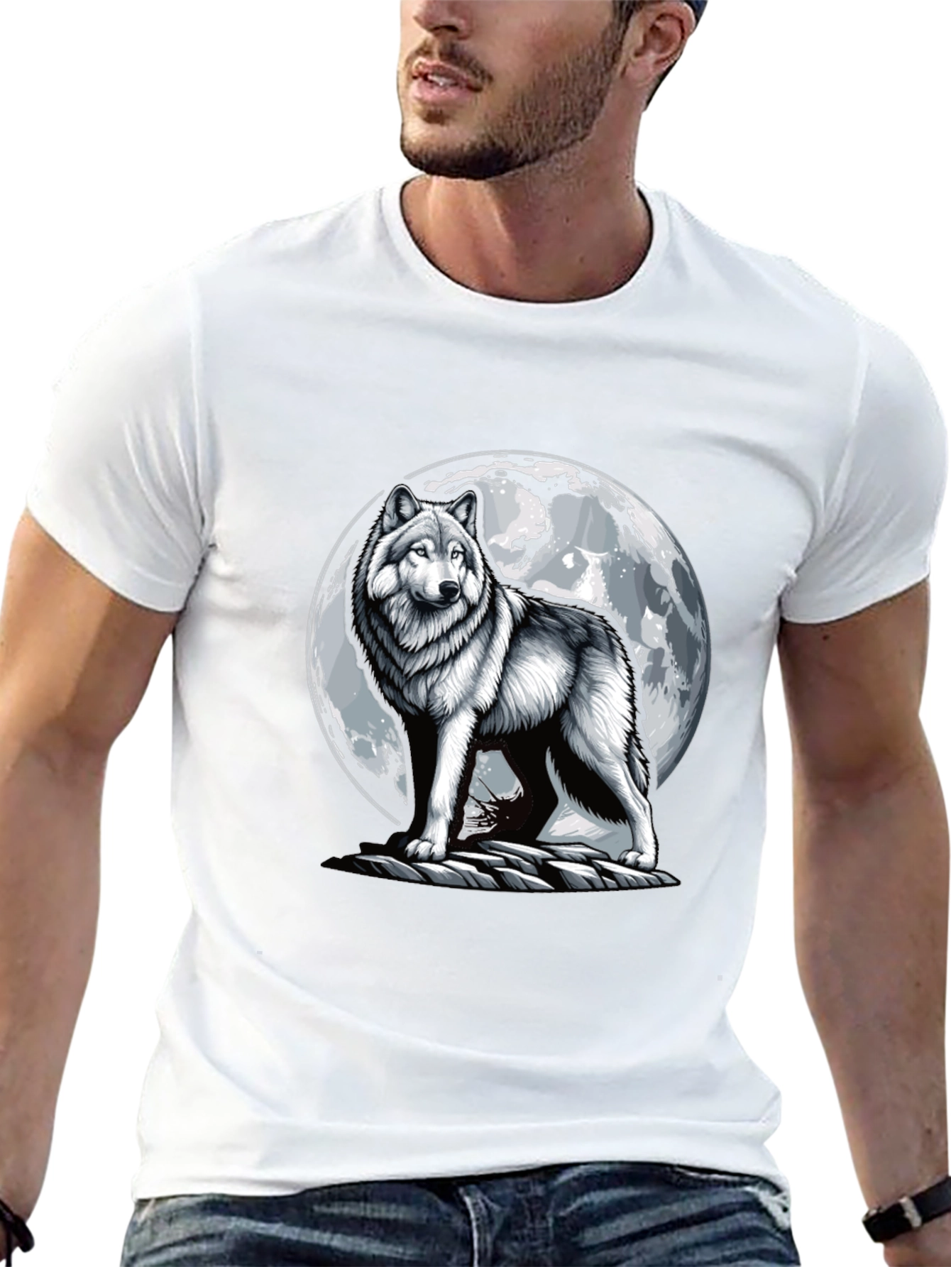 Wolf Moon T-Shirt - Black Cotton Tee