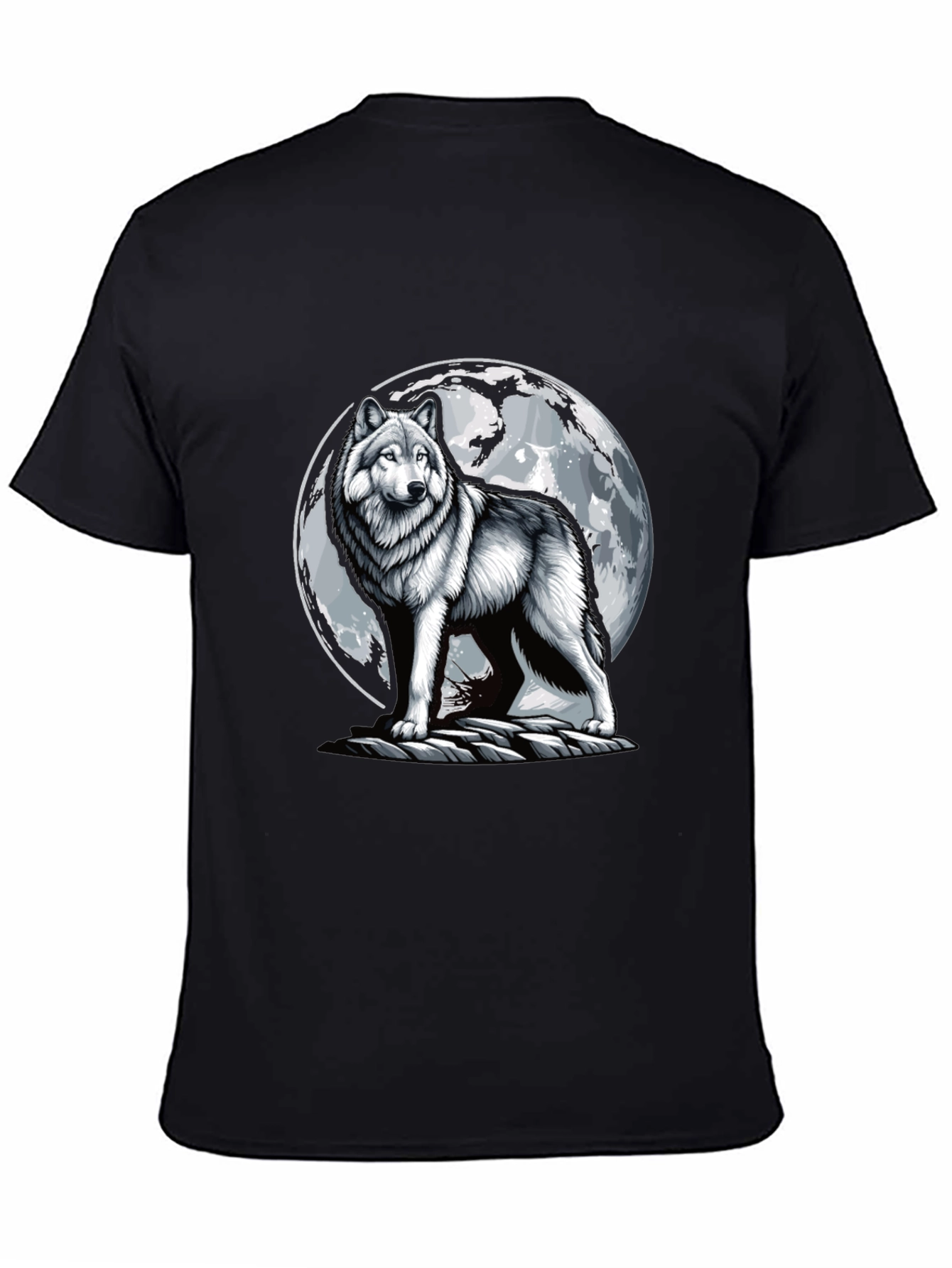 Wolf Moon T-Shirt - Black Cotton Tee