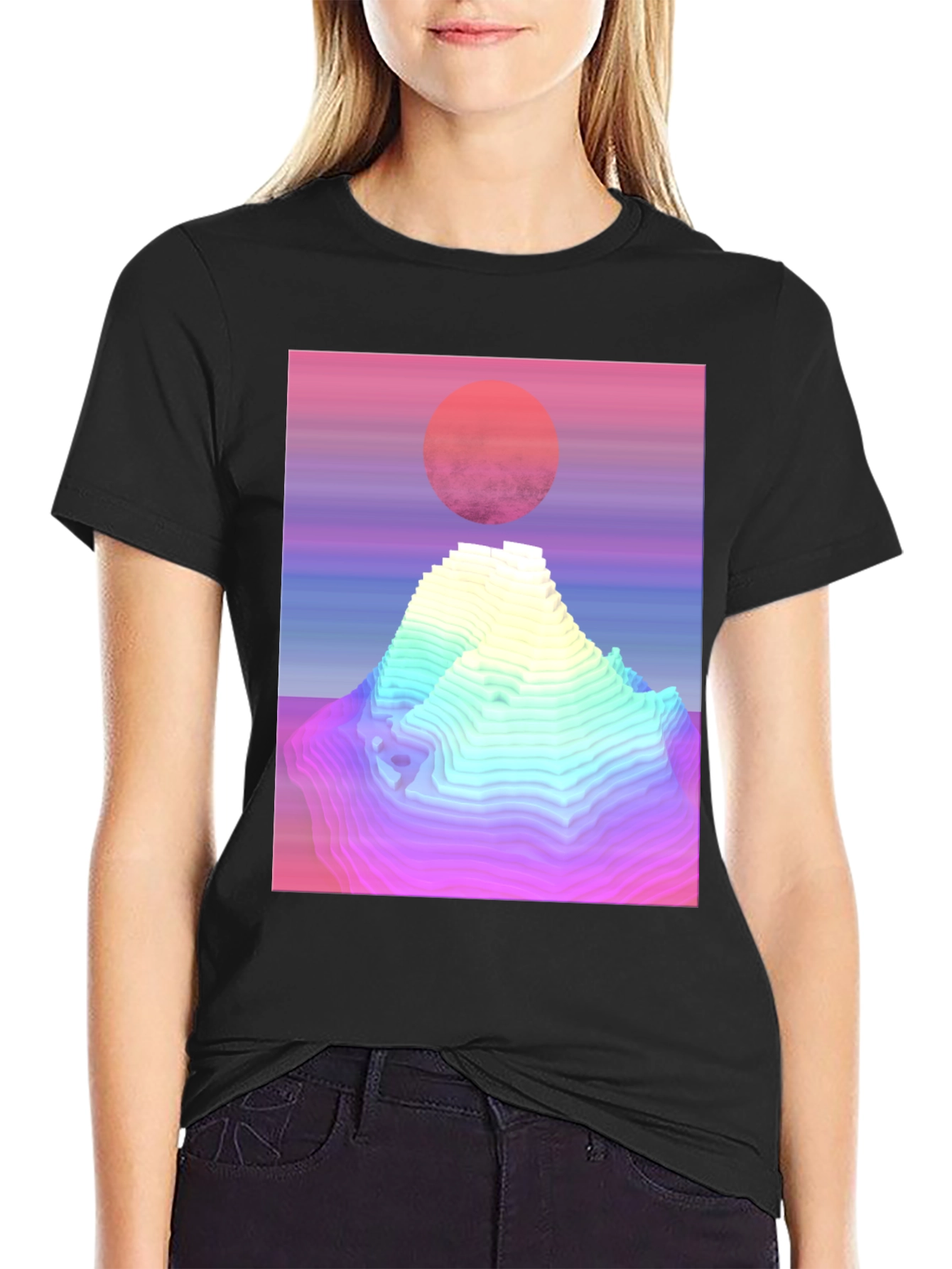 Retro Vaporwave Mountain Graphic Tee