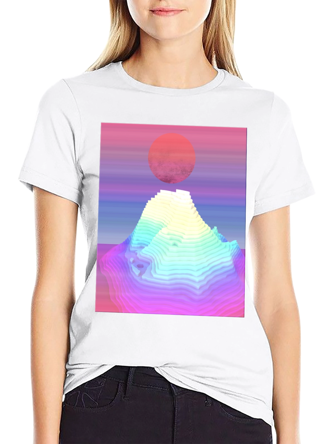 Retro Vaporwave Mountain Graphic Tee