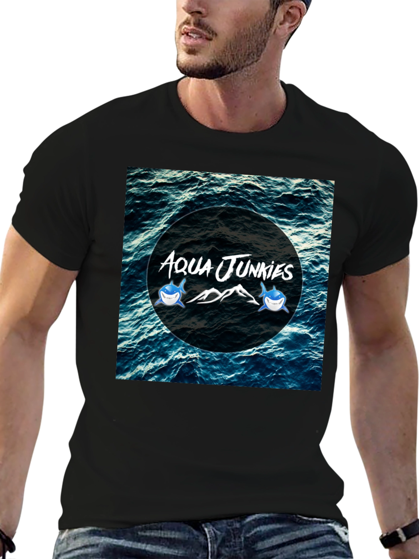 Aqua Junkies Graphic T-Shirt - Black