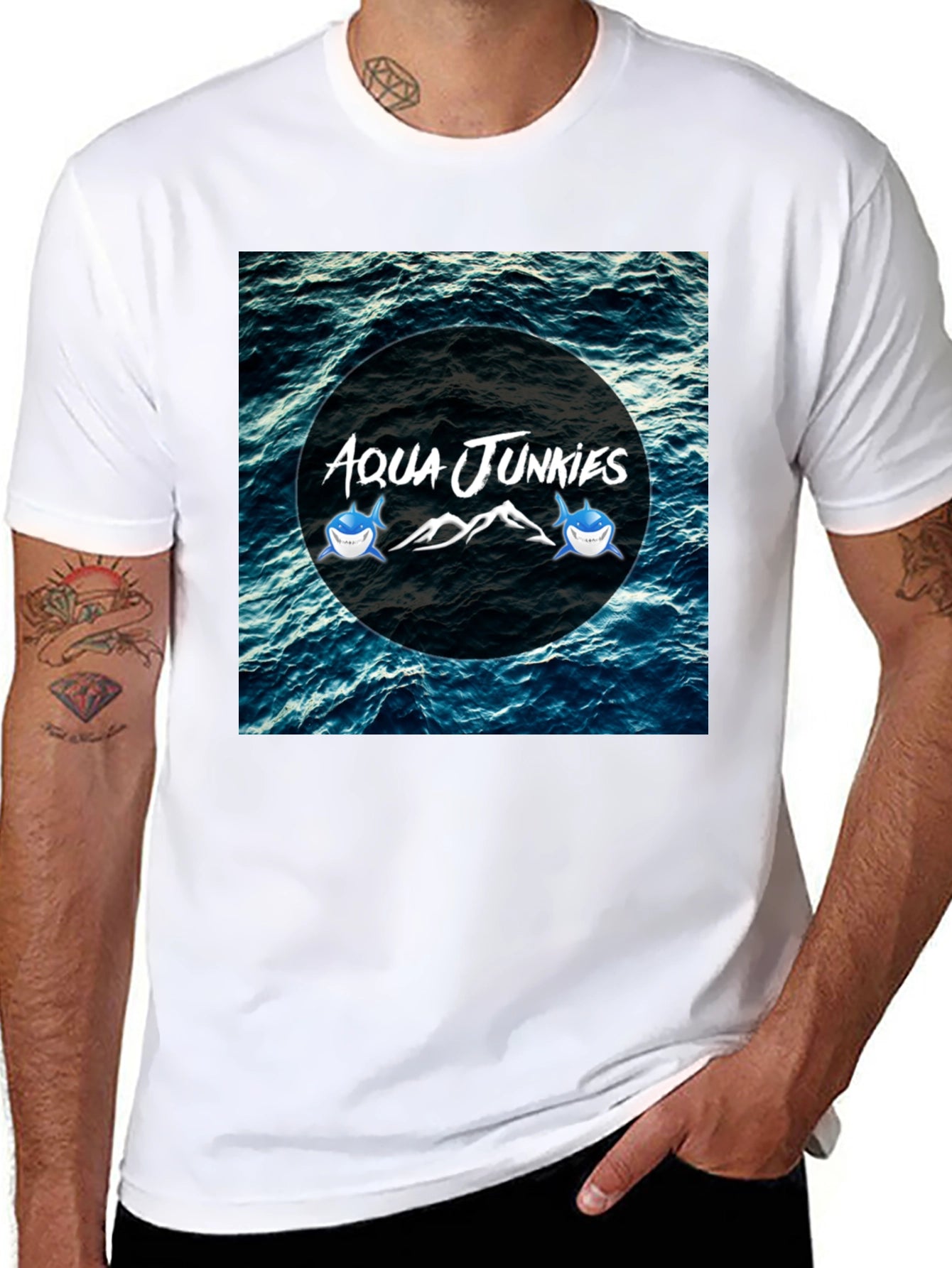 Aqua Junkies Graphic T-Shirt - Black