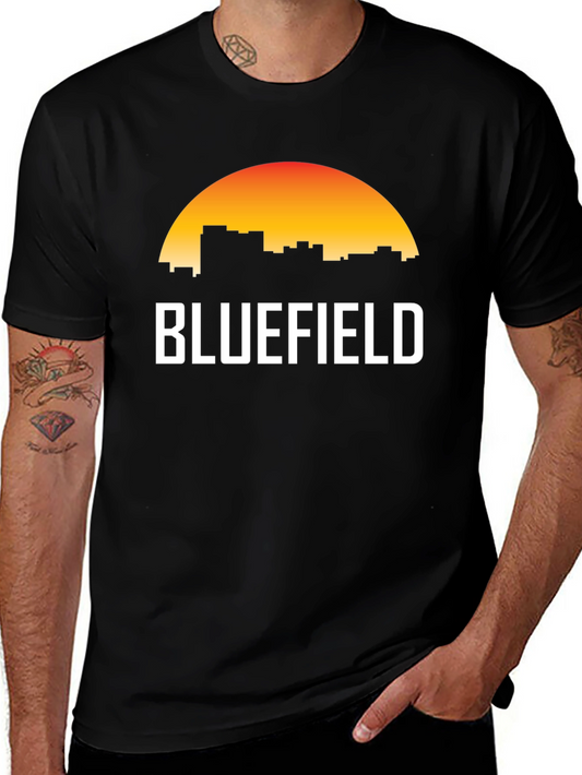 Bluefield Skyline Graphic T-Shirt - Sunset Design
