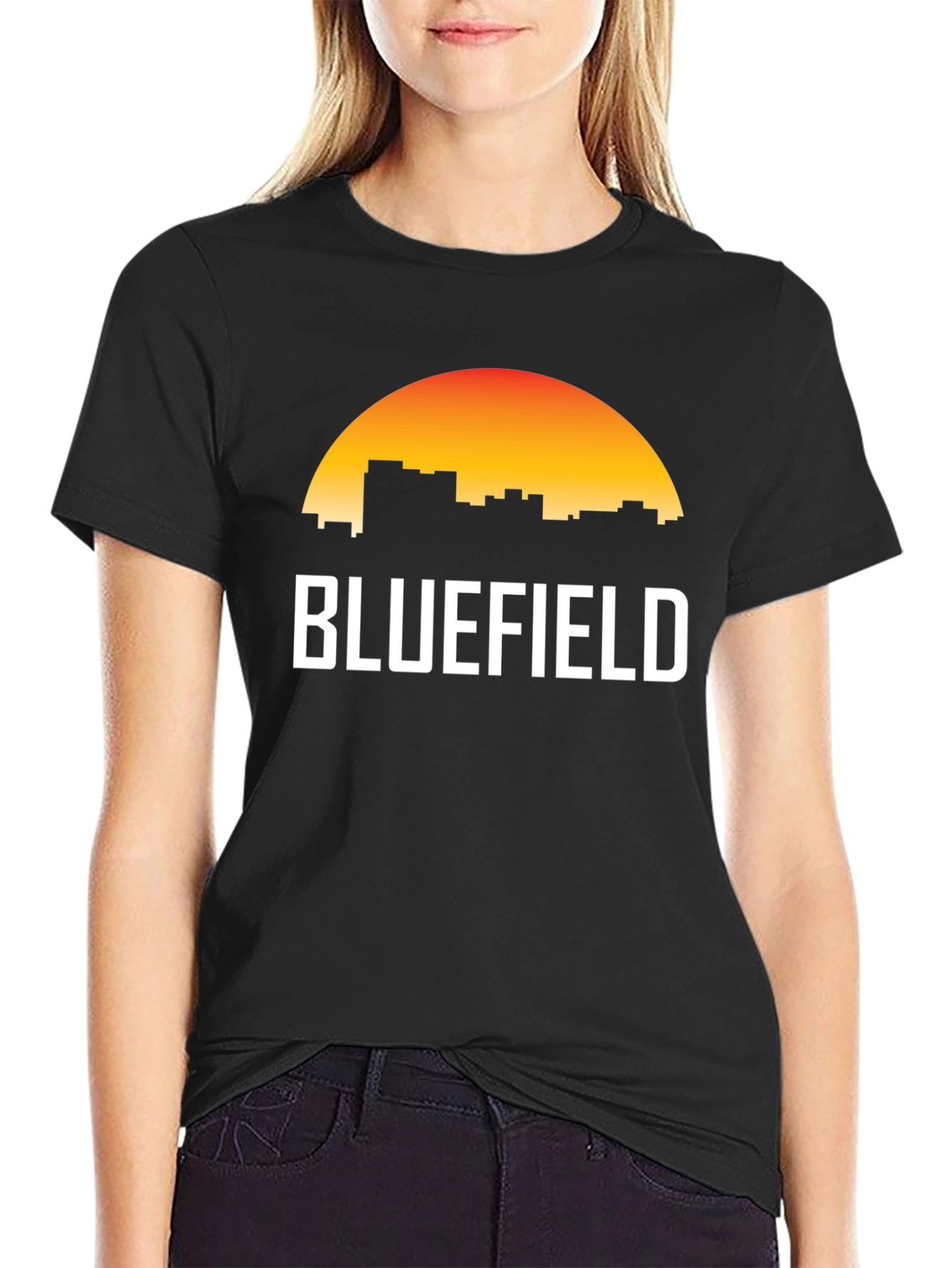 Bluefield Skyline Graphic T-Shirt - Sunset Design