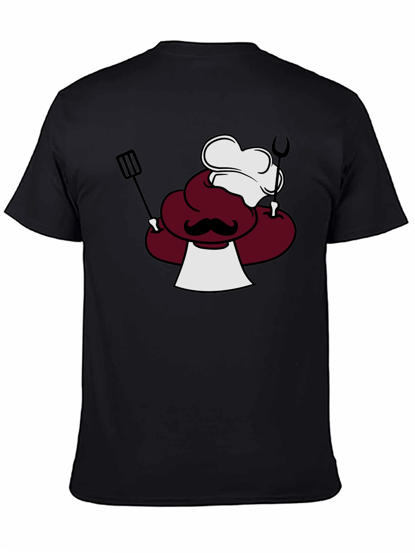 Chef Cartoon Graphic Black T-Shirt