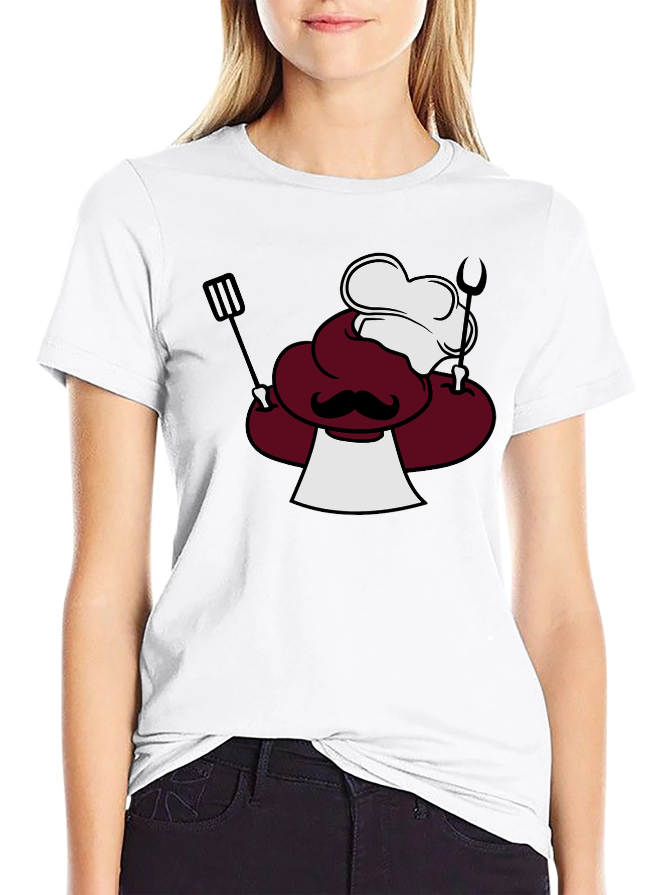 Chef Cartoon Graphic Black T-Shirt