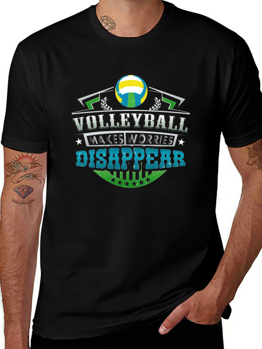 Volleyball Makes Worries Disappear Black T-Shirt