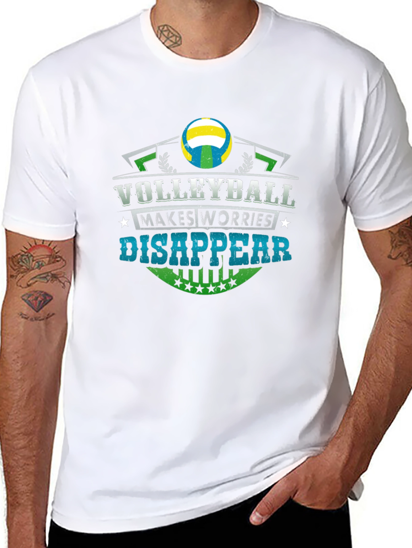 Volleyball Makes Worries Disappear Black T-Shirt
