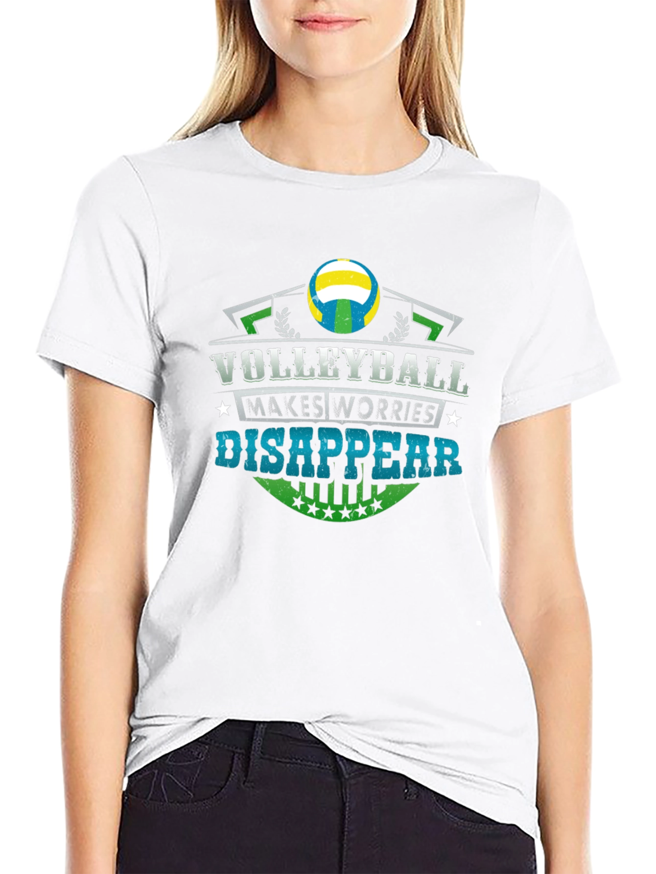 Volleyball Makes Worries Disappear Black T-Shirt
