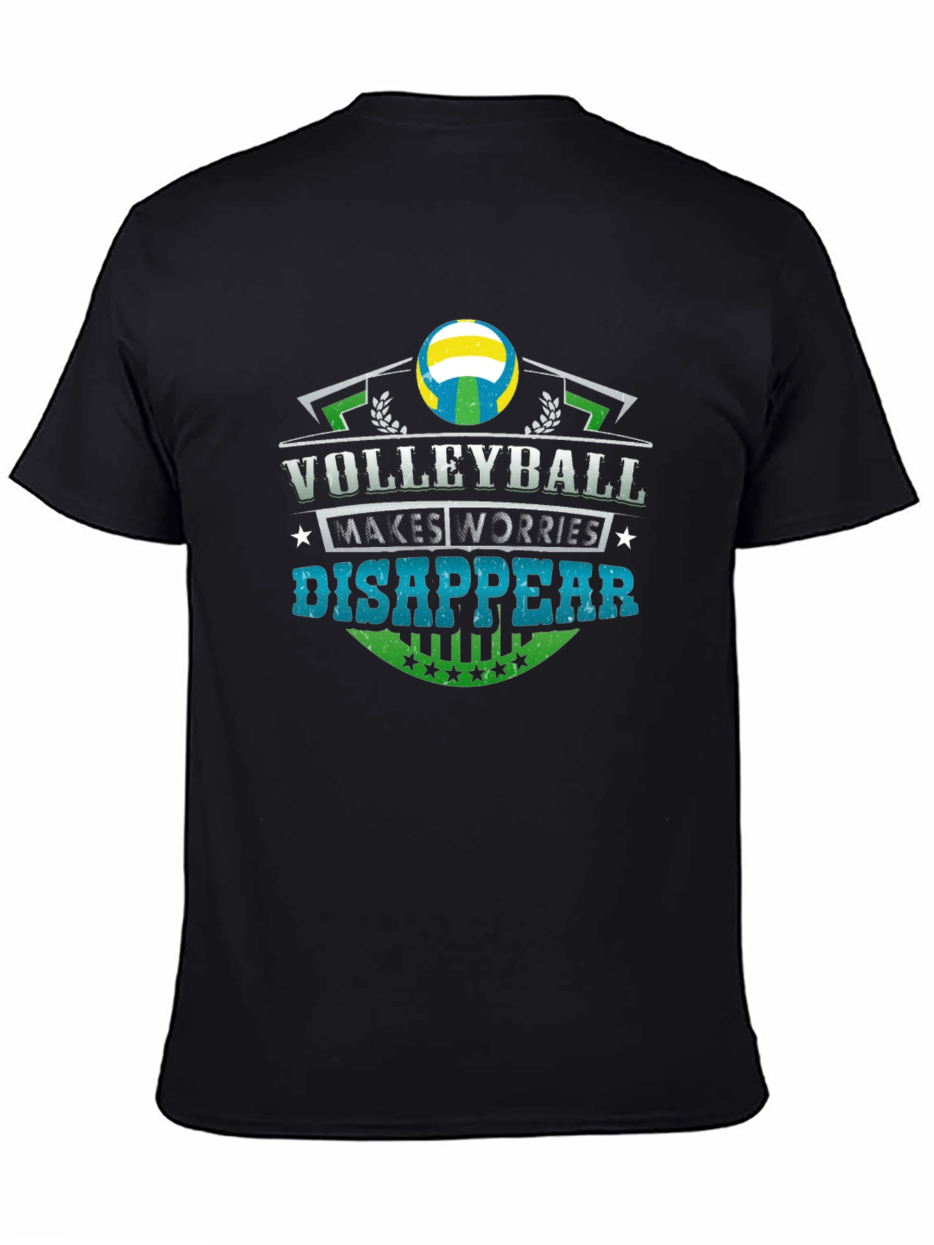 Volleyball Makes Worries Disappear Black T-Shirt