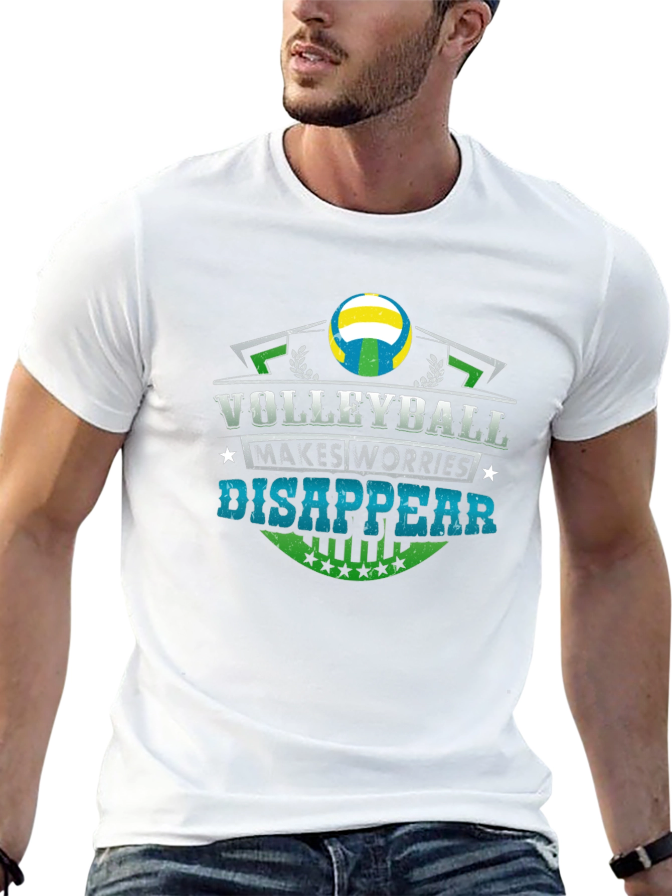 Volleyball Makes Worries Disappear Black T-Shirt