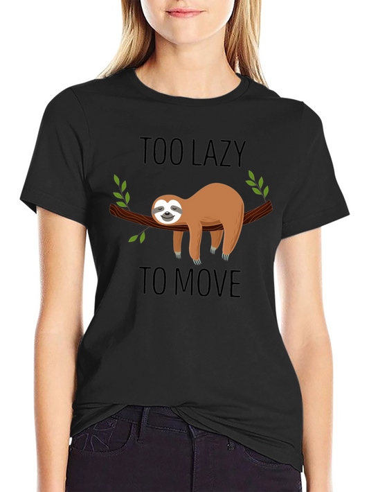 Lazy Sloth Graphic T-Shirt - Mens Black Tee