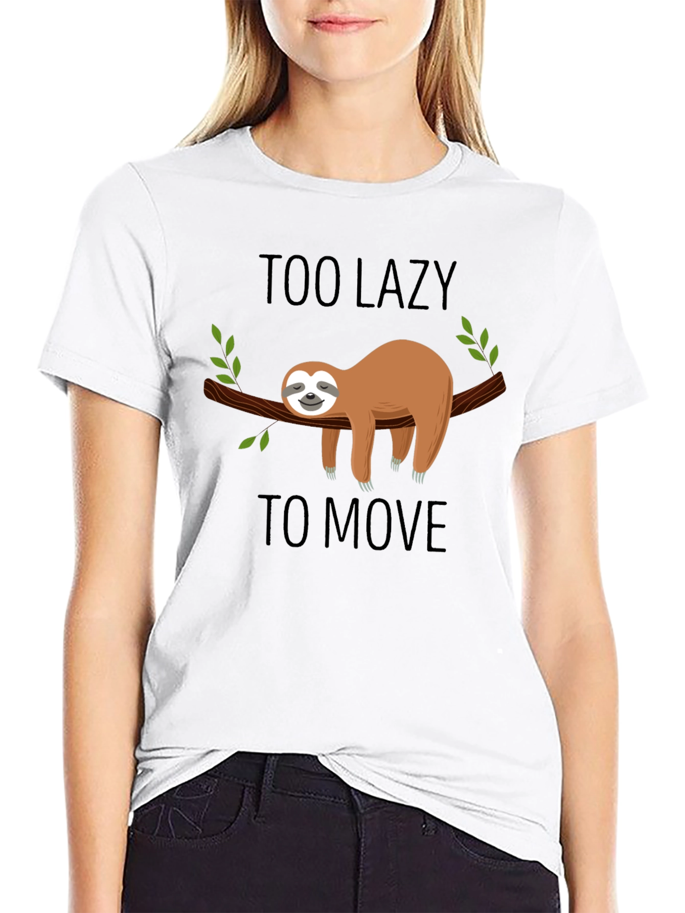 Lazy Sloth Graphic T-Shirt - Mens Black Tee
