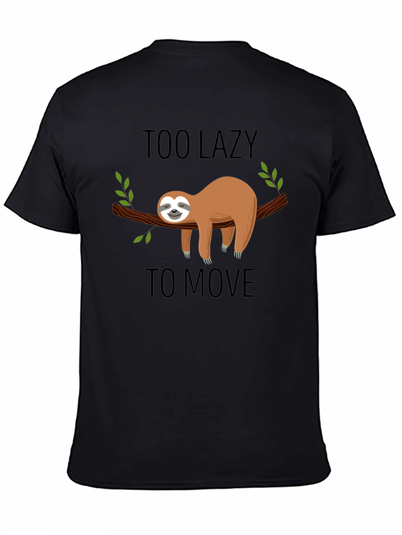 Lazy Sloth Graphic T-Shirt - Mens Black Tee