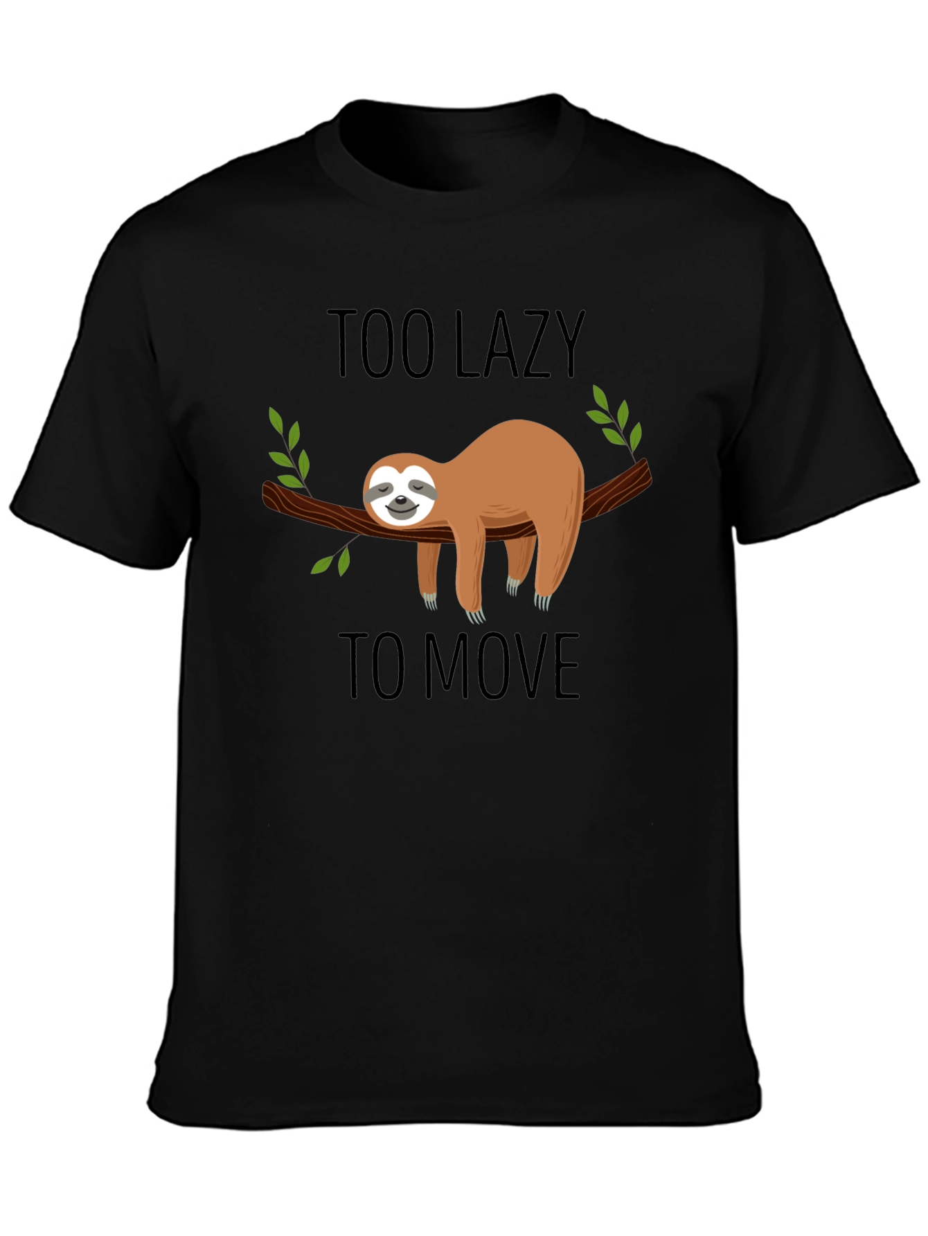 Lazy Sloth Graphic T-Shirt - Mens Black Tee