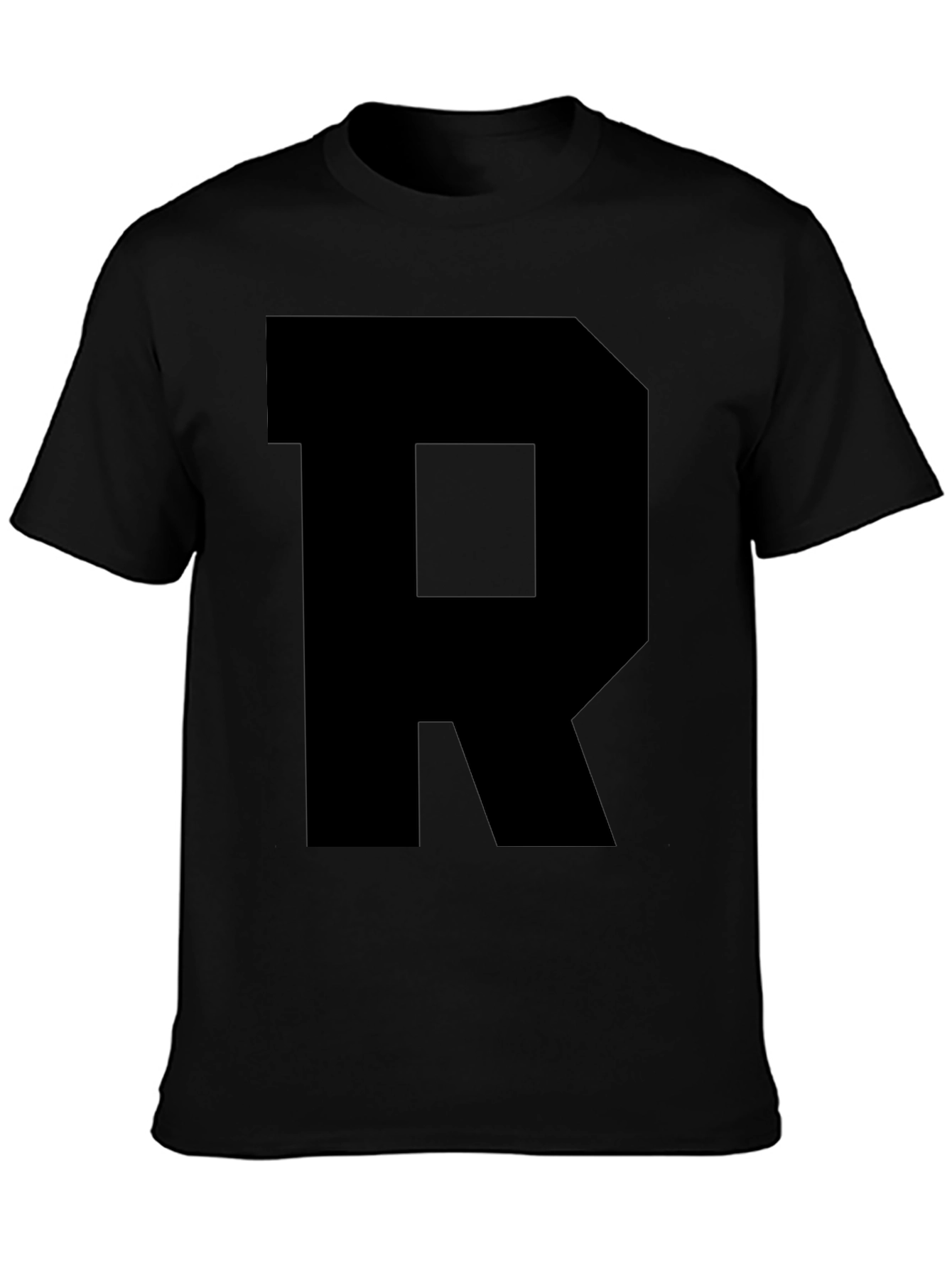 Black R Graphic Tee - Bold Statement T-Shirt