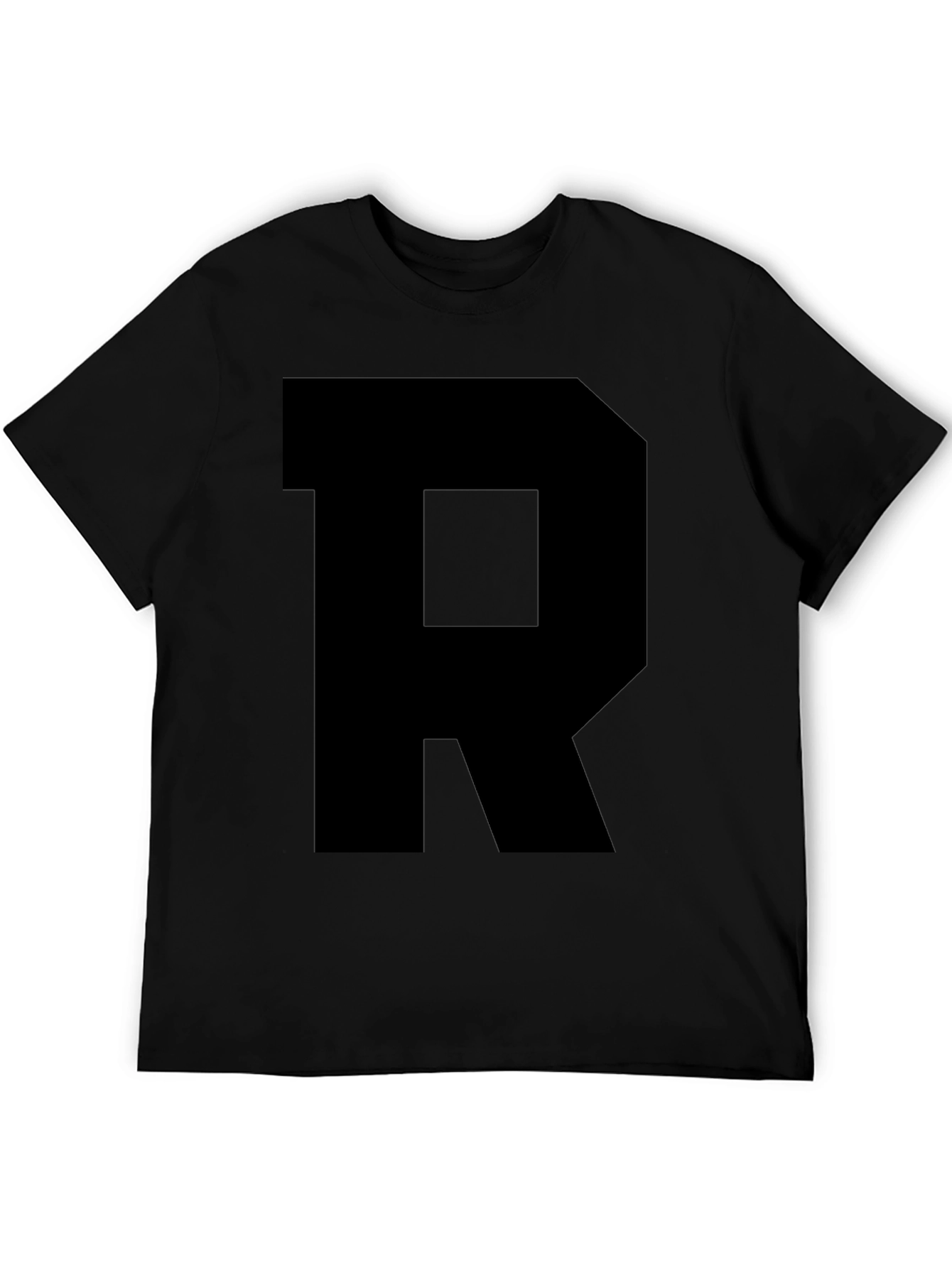 Black R Graphic Tee - Bold Statement T-Shirt