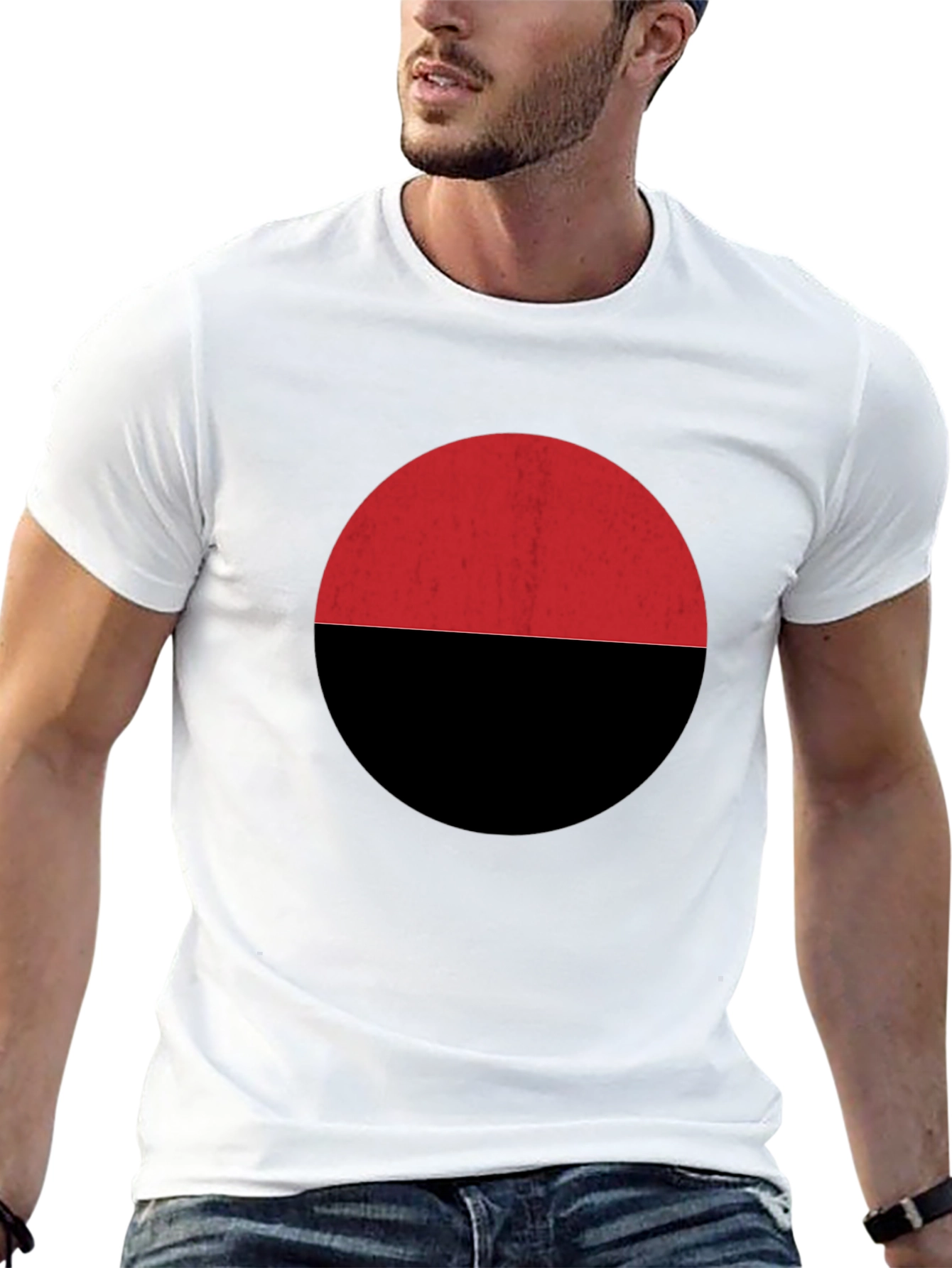 Red & Black Circle Graphic Tee