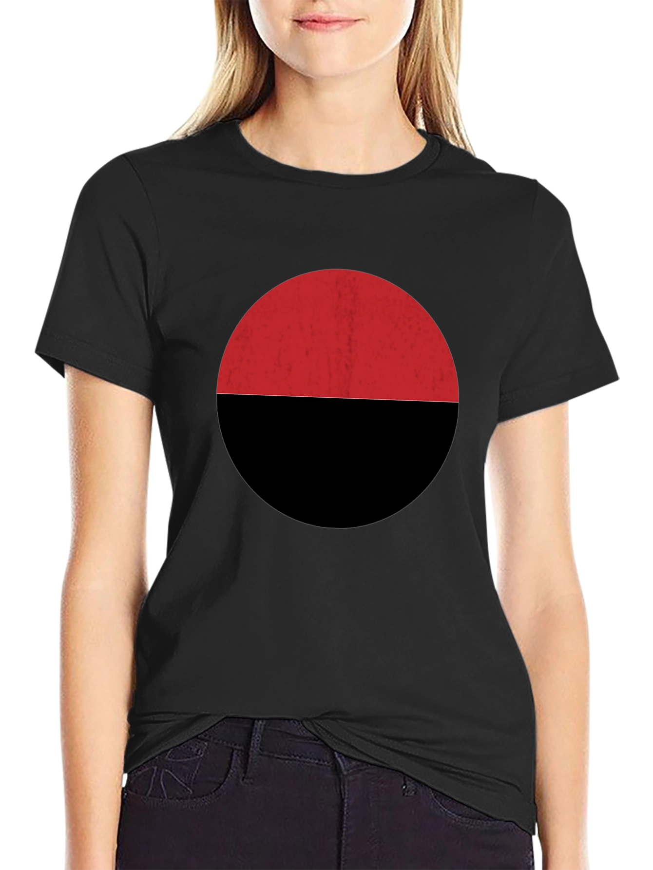 Red & Black Circle Graphic Tee