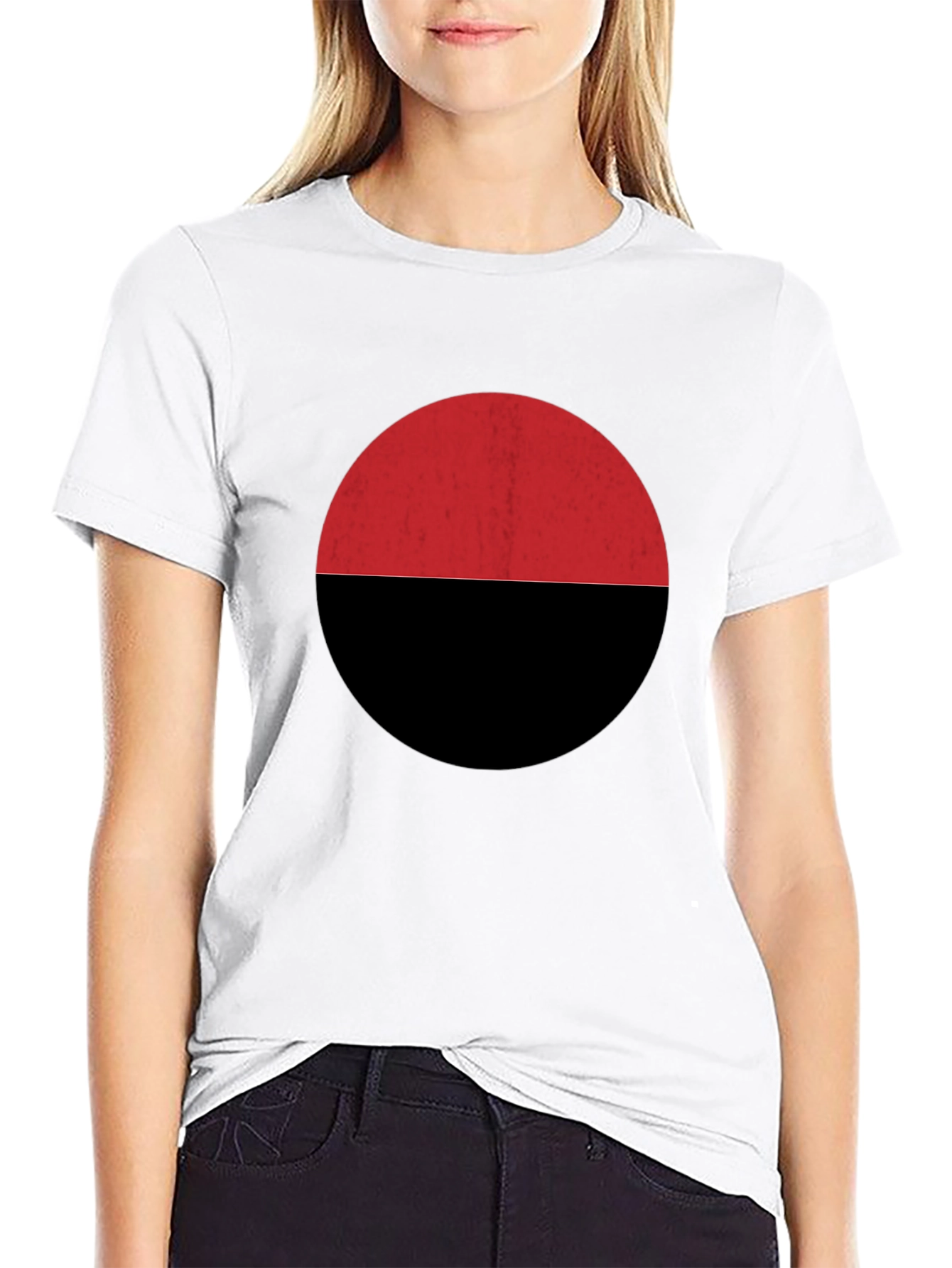 Red & Black Circle Graphic Tee