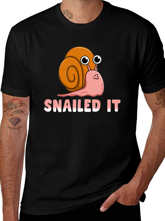 SNAILED IT T-Shirt Funny Snail Pun Tee