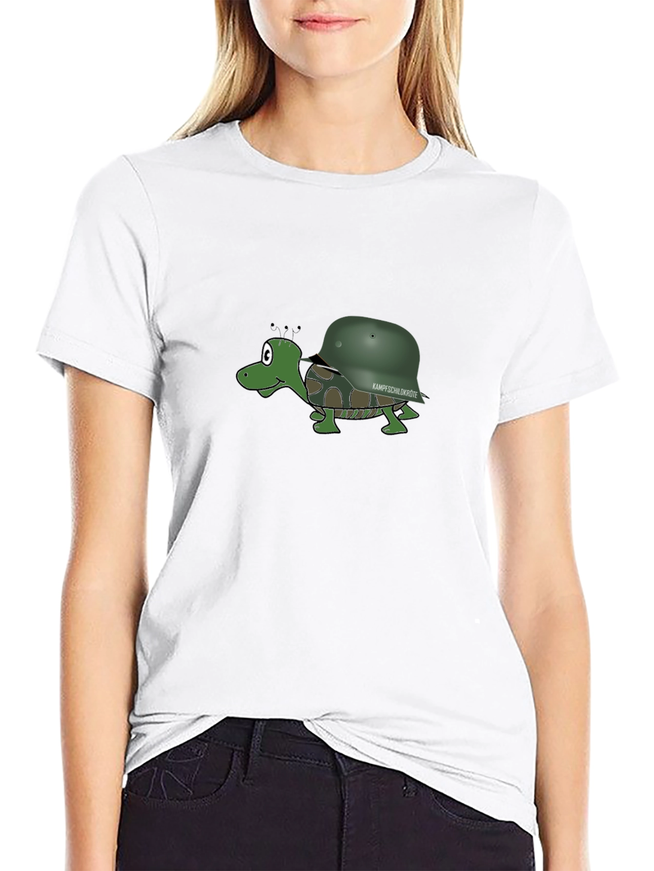 Cartoon Turtle with Helmet T-Shirt