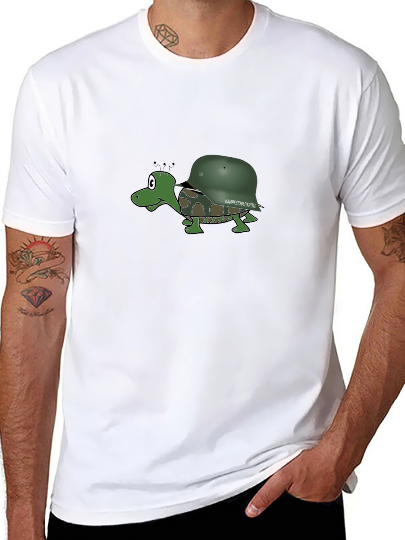Cartoon Turtle with Helmet T-Shirt