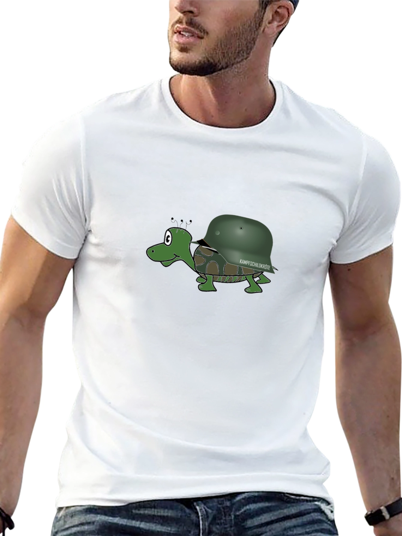 Cartoon Turtle with Helmet T-Shirt
