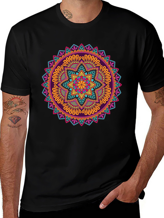 Vibrant Mandala Graphic Print T-Shirt