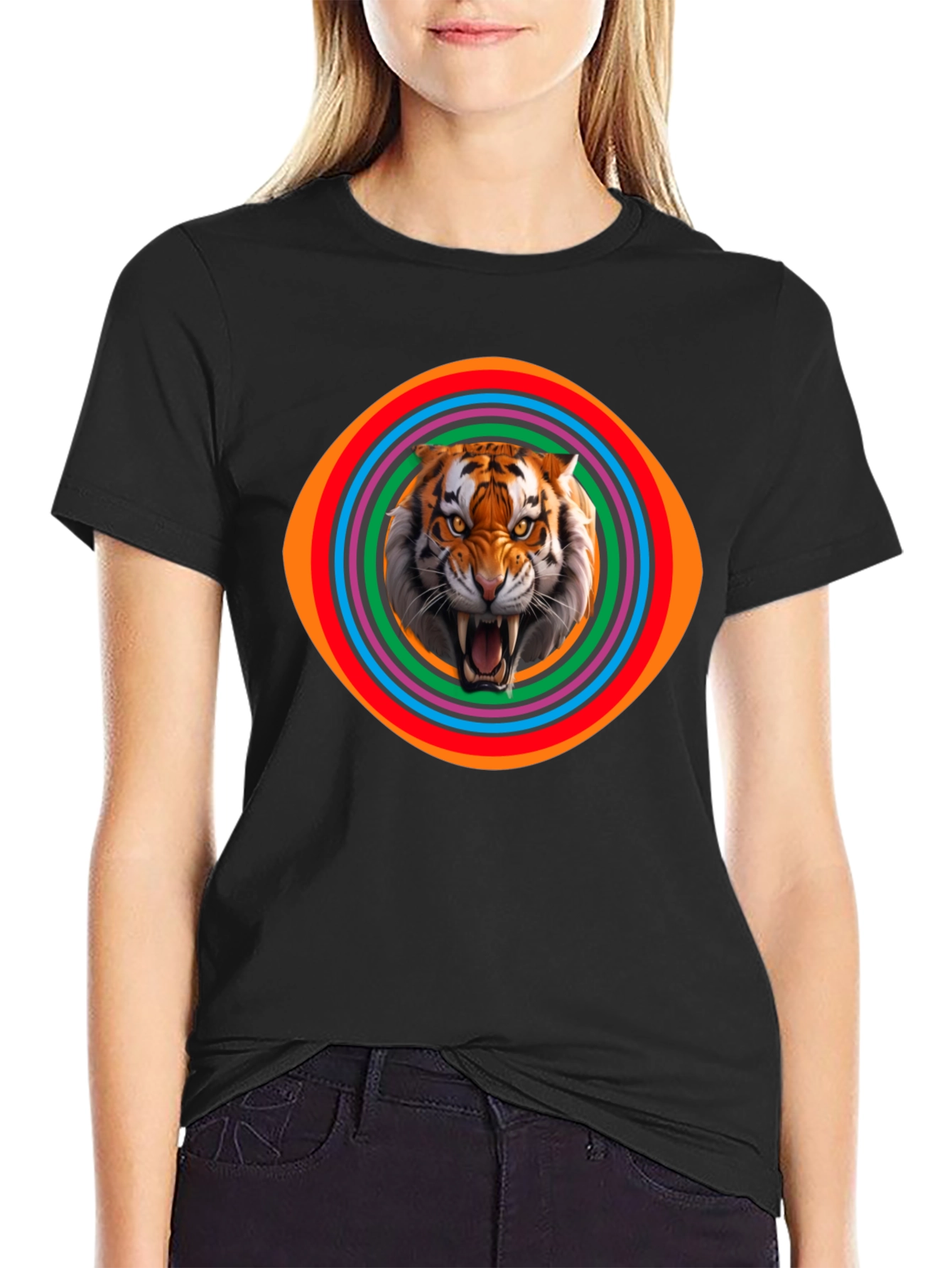 Tiger Graphic Tee - Mens Black T-Shirt