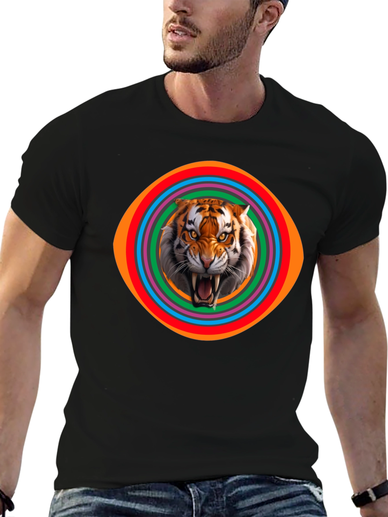 Tiger Graphic Tee - Mens Black T-Shirt