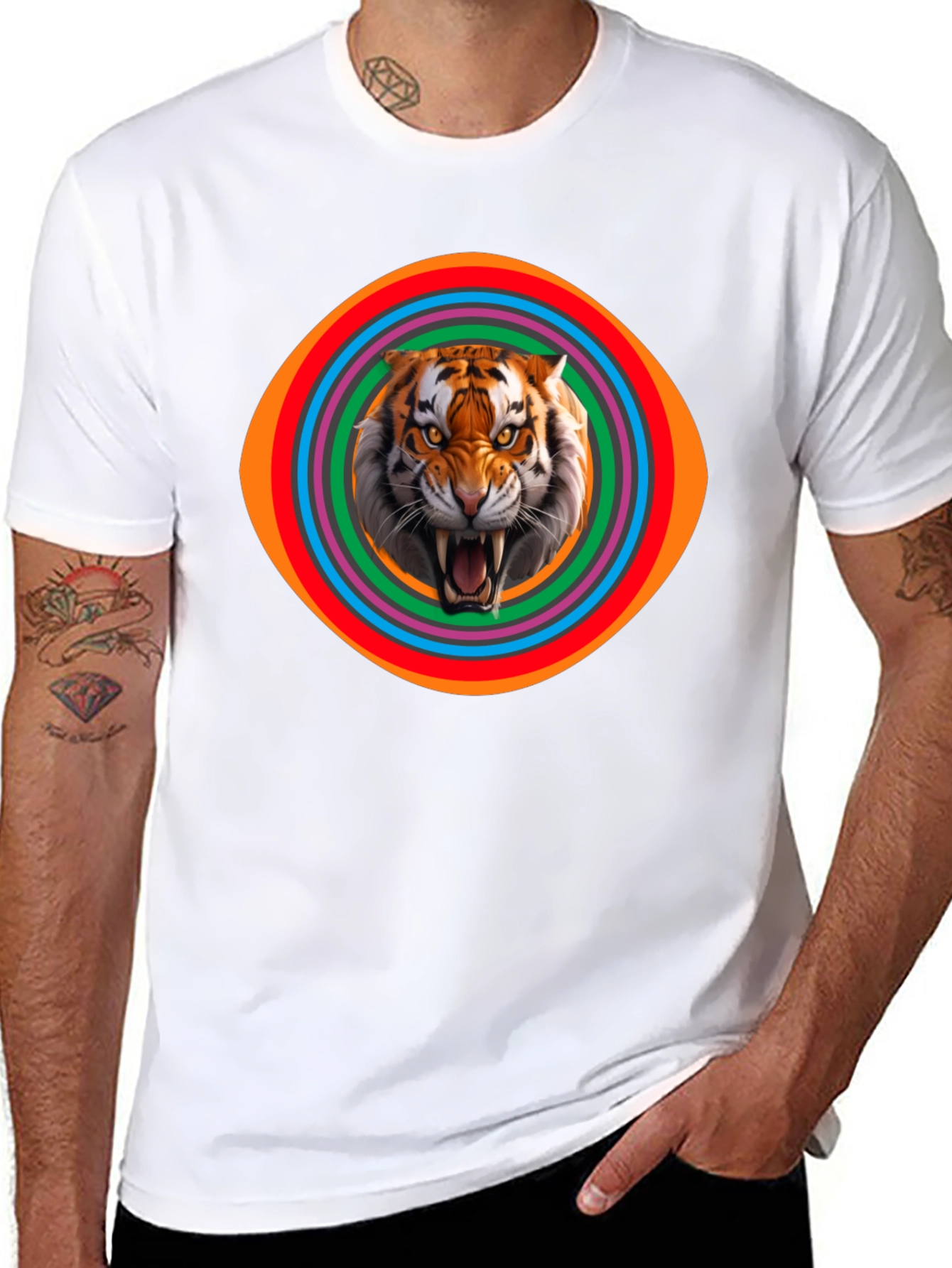 Tiger Graphic Tee - Mens Black T-Shirt