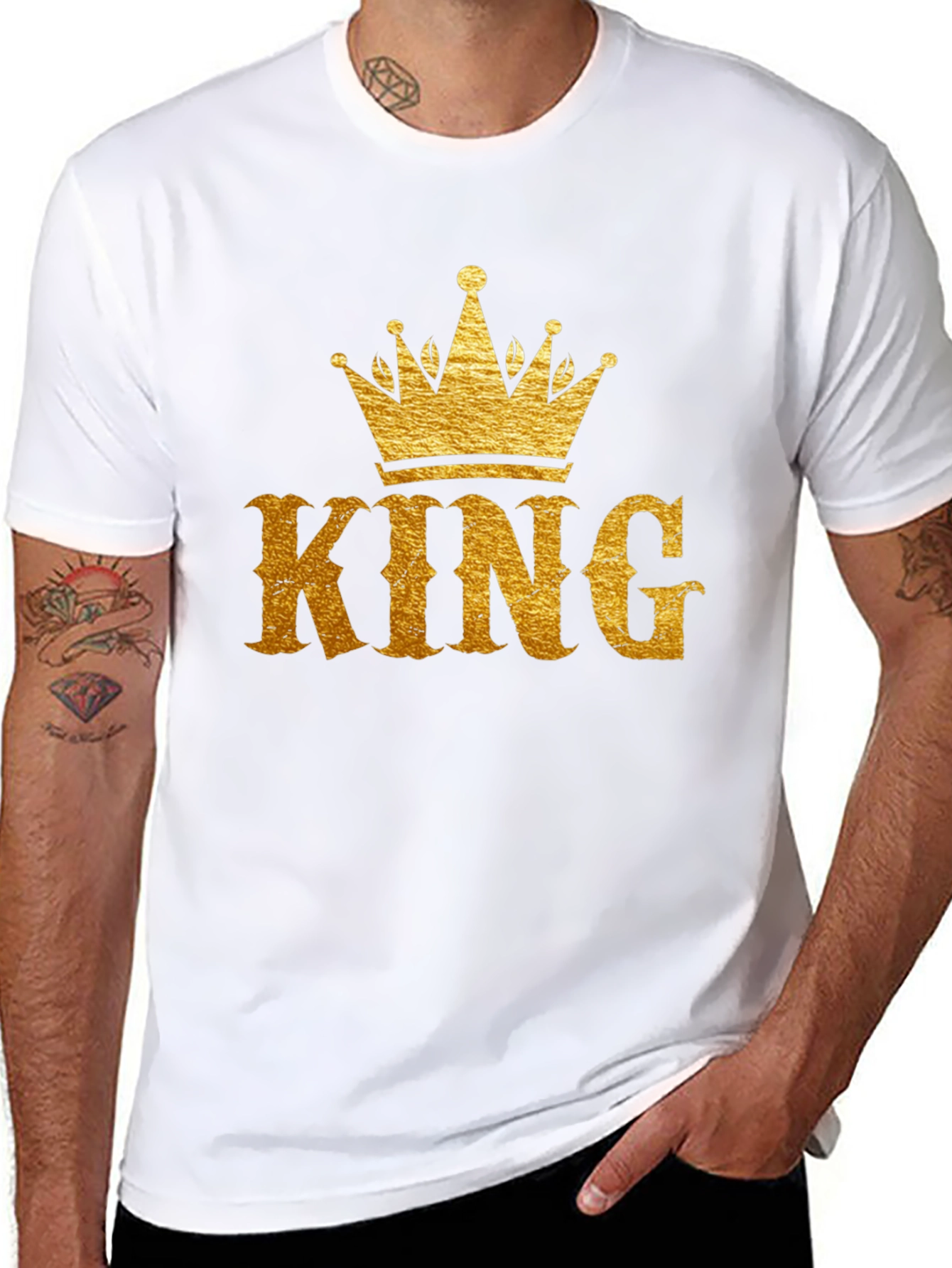 King Crown Graphic Print Black T-Shirt