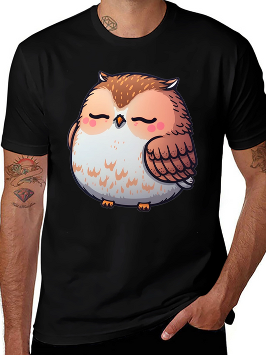 Cute Owl Graphic Tee - Black T-Shirt
