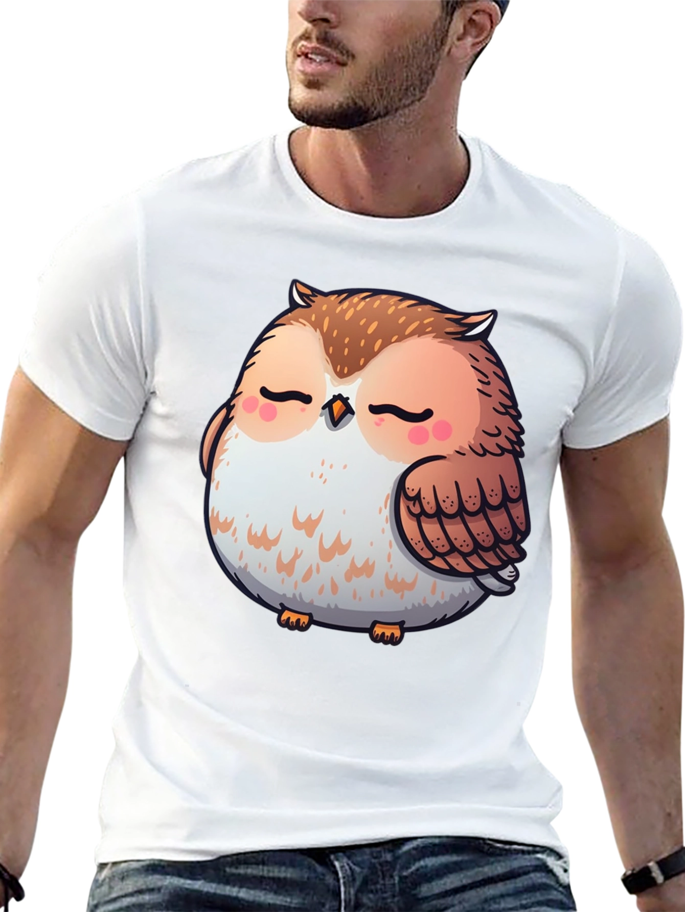 Cute Owl Graphic Tee - Black T-Shirt