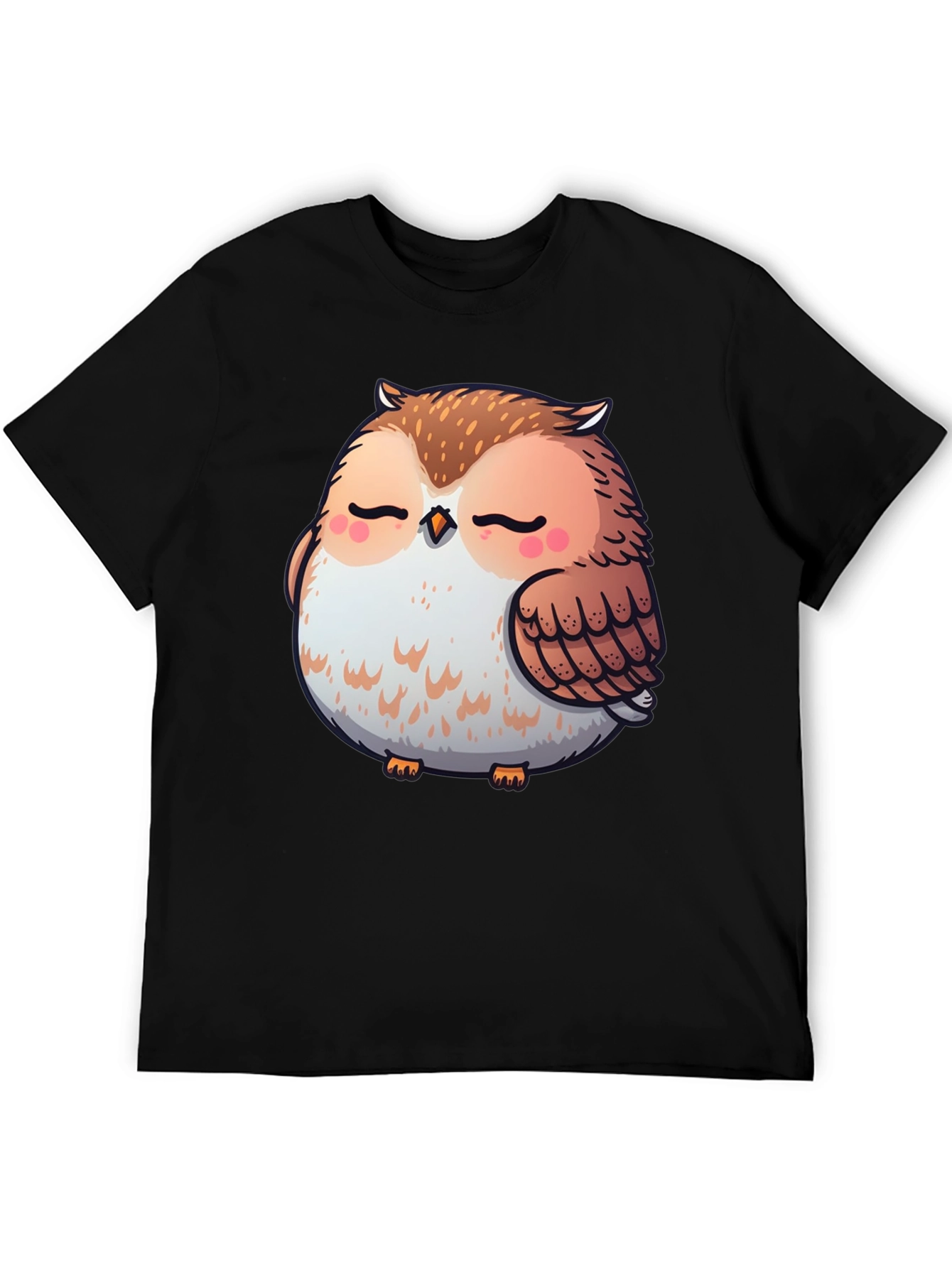 Cute Owl Graphic Tee - Black T-Shirt