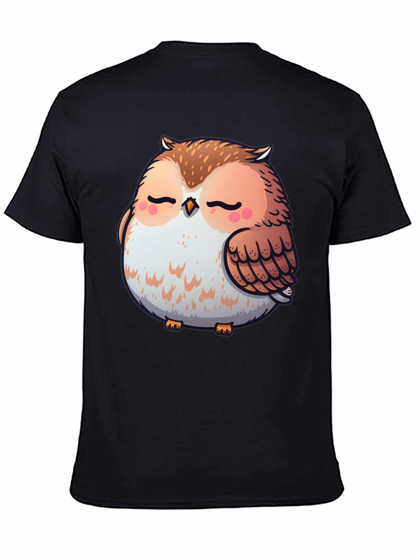 Cute Owl Graphic Tee - Black T-Shirt