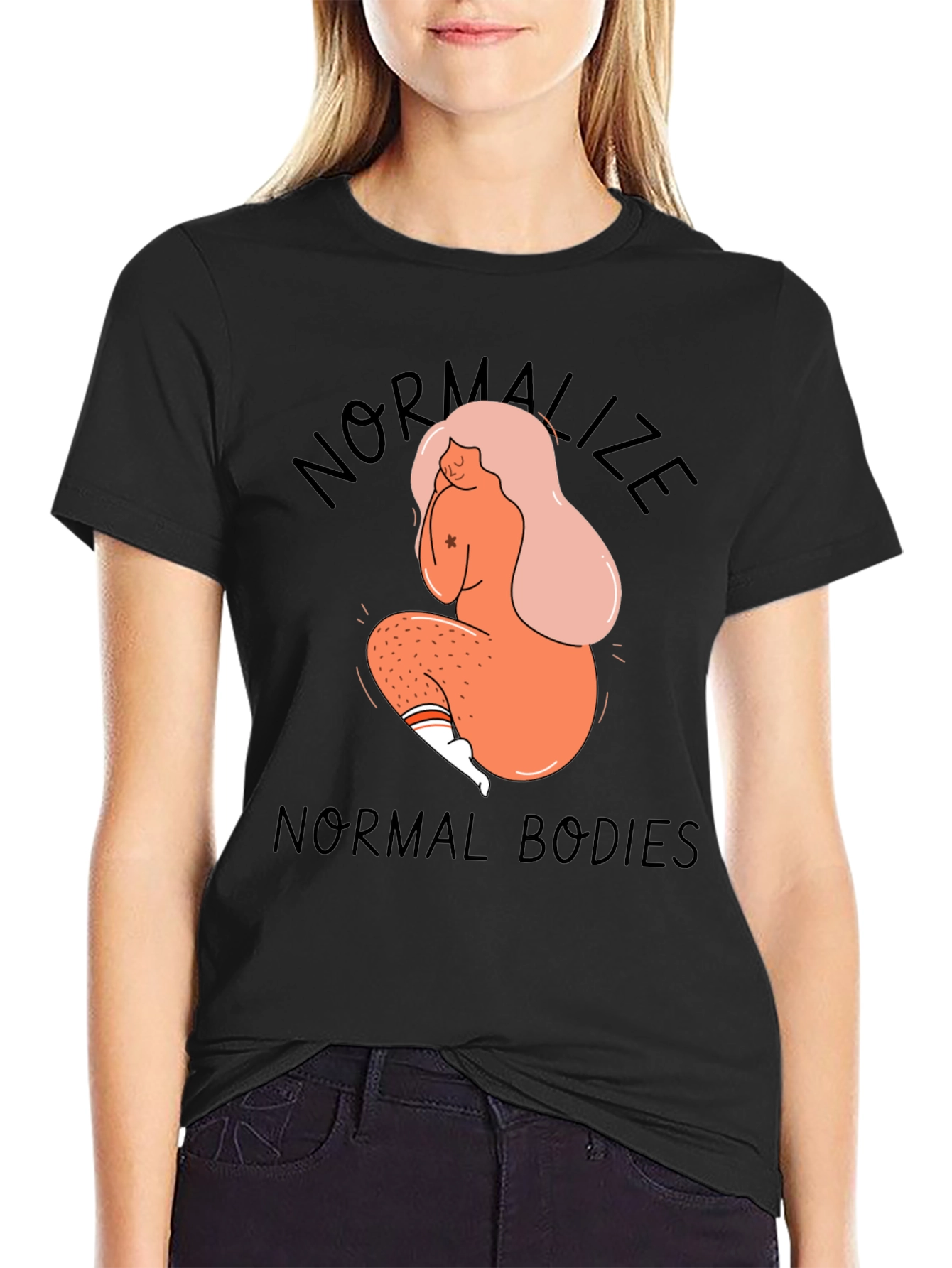 Normalize Normal Bodies Black Graphic Tee