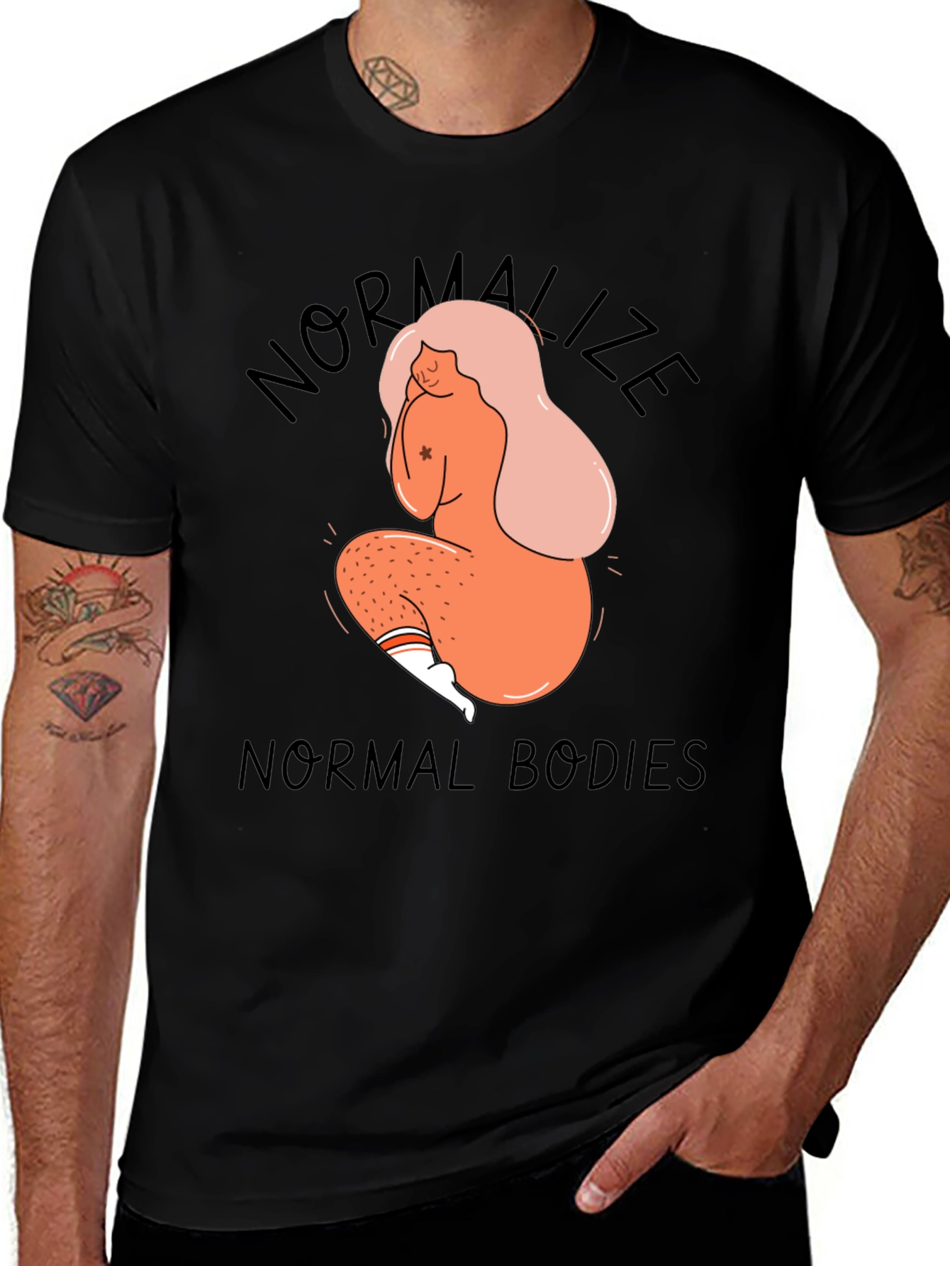 Normalize Normal Bodies Black Graphic Tee