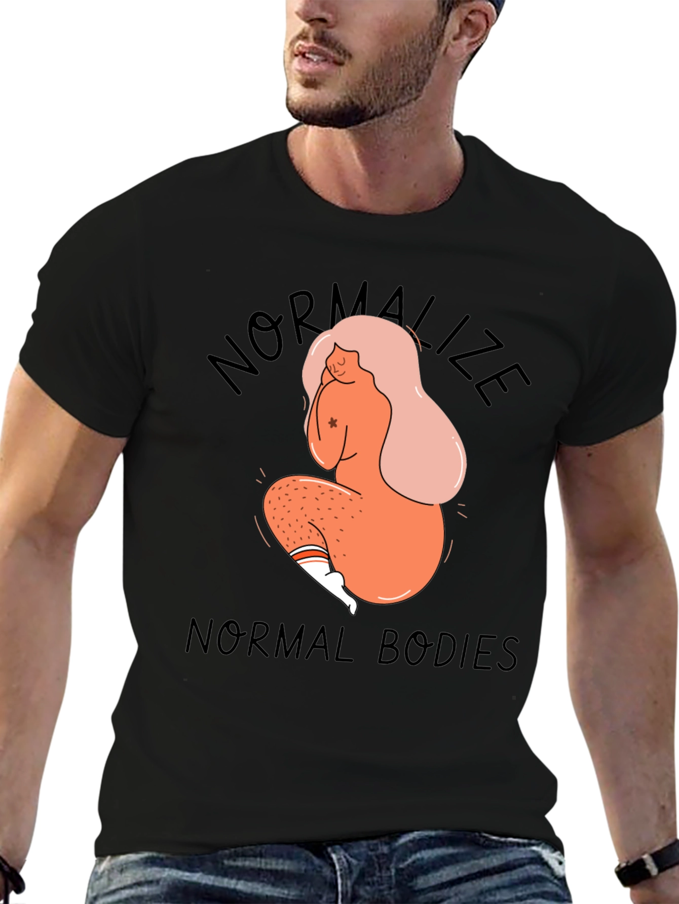 Normalize Normal Bodies Black Graphic Tee