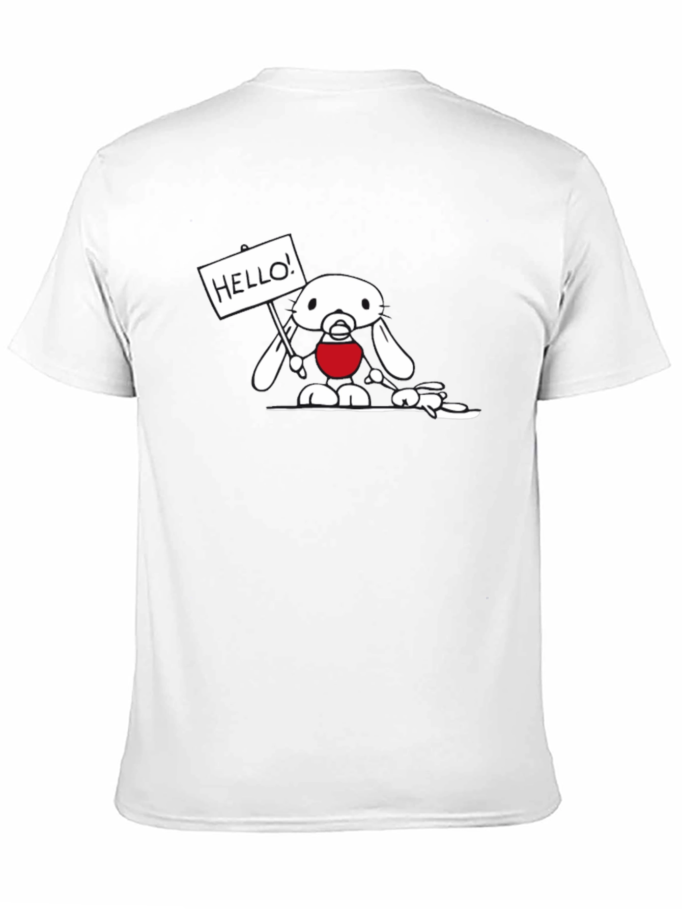 Black T-Shirt with Cute Bunny Design