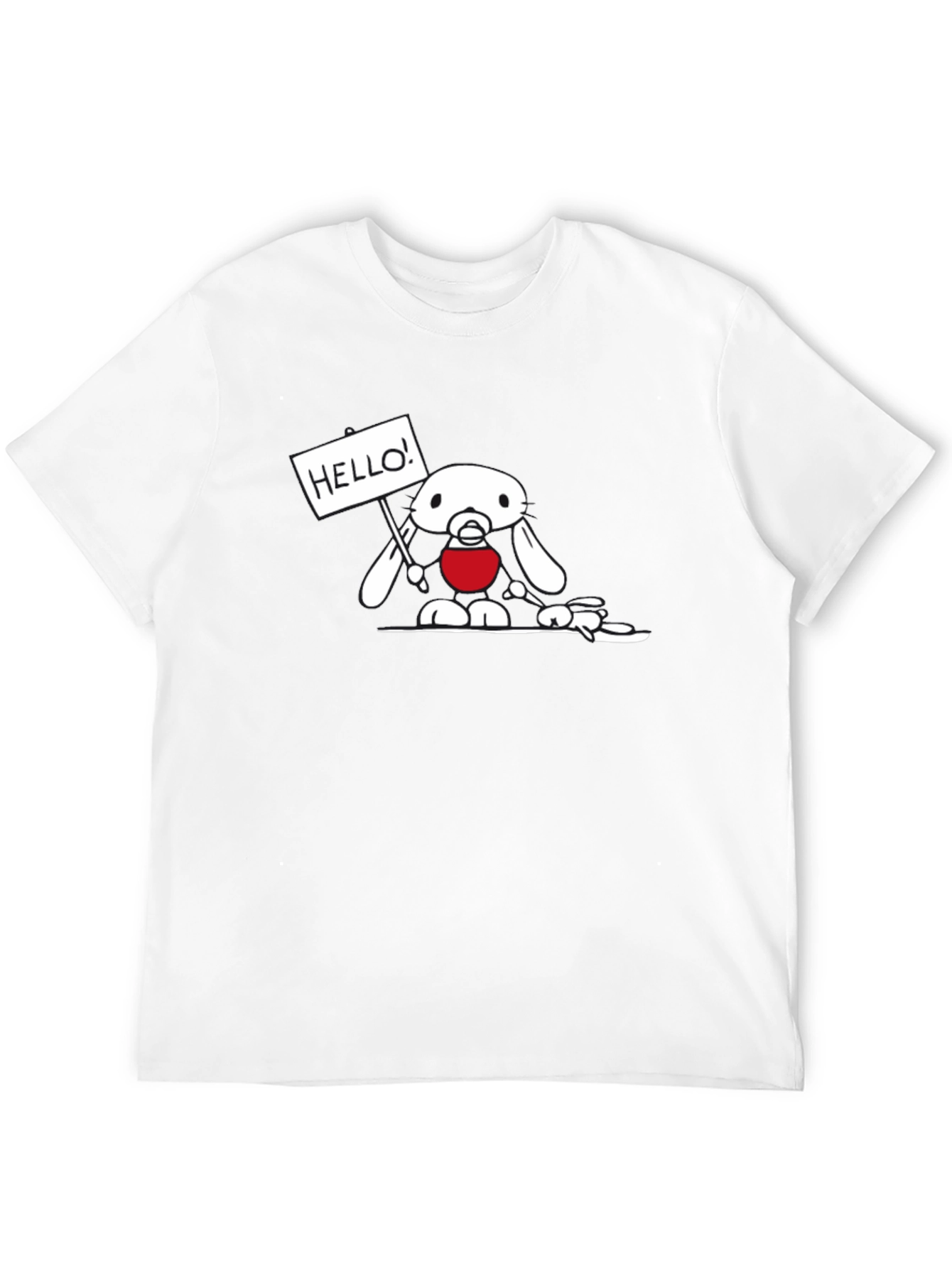Black T-Shirt with Cute Bunny Design