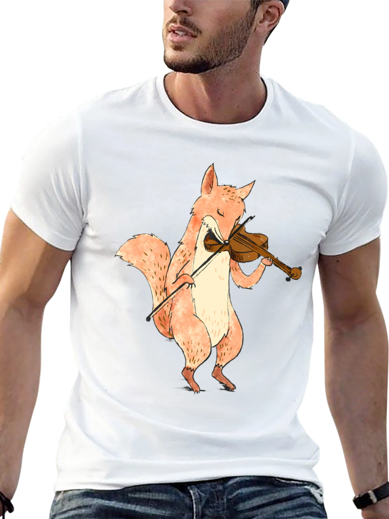 Fox Playing Violin Graphic T-Shirt - Unisex